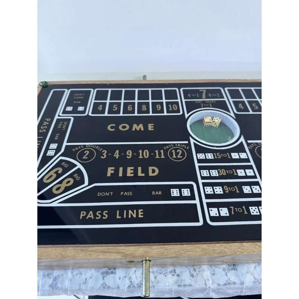 Vintage 1950s Cupaluck Mechanical Craps Dice Tabletop Game Complete Set Box - Picture 12 of 13